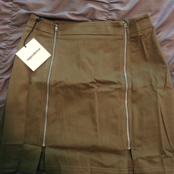 Super down green zipper skirt - Picture 2 of 4